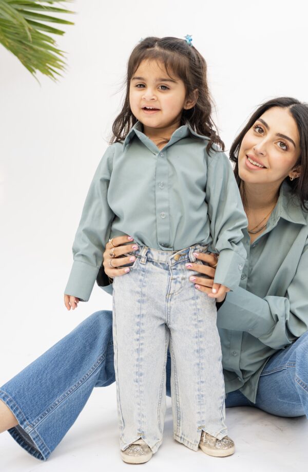 Green Button Down