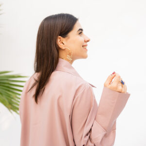 Pink button-down shirt