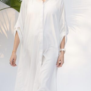 White button-down dress