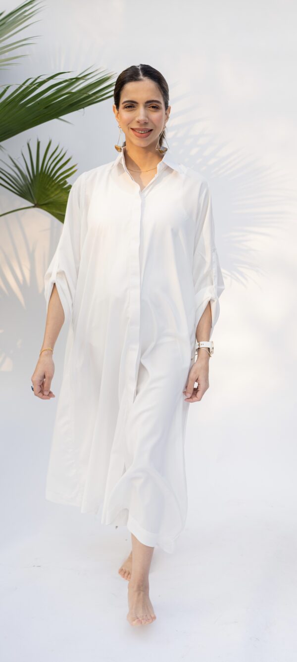 White button-down dress