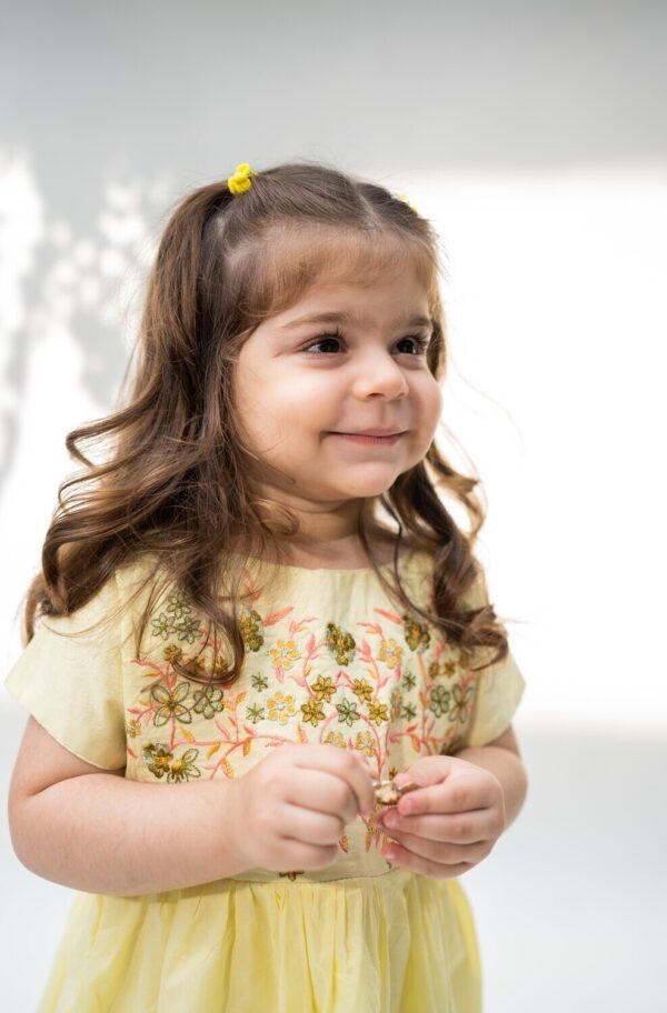 Yellow Embroidery Dress - Image 2