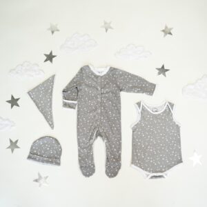Grey Stars Baby Set