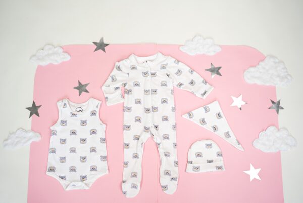 White Teddy Baby Set